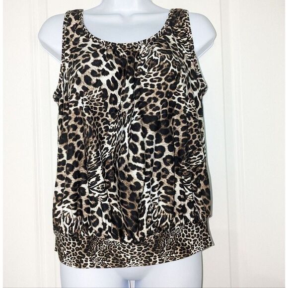 Sea Level Swim Other - Sea Level Swim Wildside Blouson Tank MultiFit Singlet Leopard Print Size US8 NWT